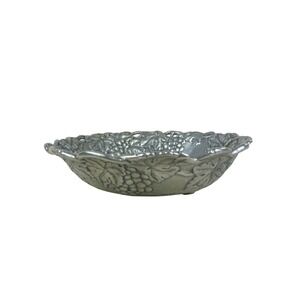 Arthur Court Grape Vine Aluminum Serving Bowl Vintage 1995 Silver Tone 8 Inch